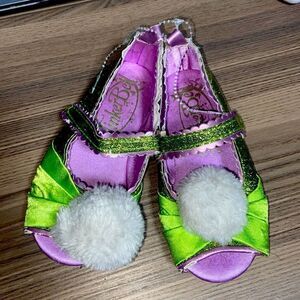 Kids Fairy Costume Shoes - Green and Purple